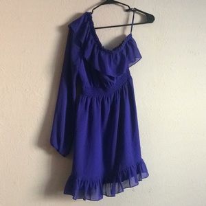 One Shoulder Long Sleeve Formal Dress